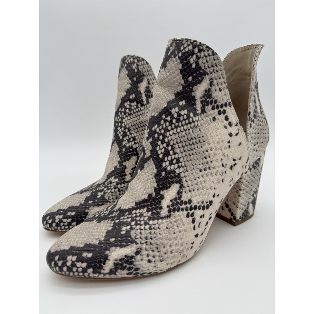 Steve Madden Rookie Snake Print Booties Womens 8.5 Ankle‎ Boots Block Heel